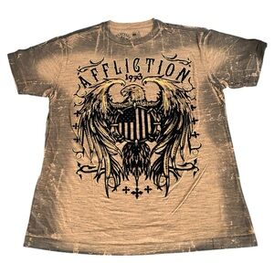 ❤️Affliction Men's Tan Graphic T-shirt Sz M